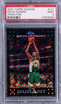 2007-08 Topps Chrome XFractor #131 Kevin Durant Rookie Card (#06/50) - PSA MINT 9